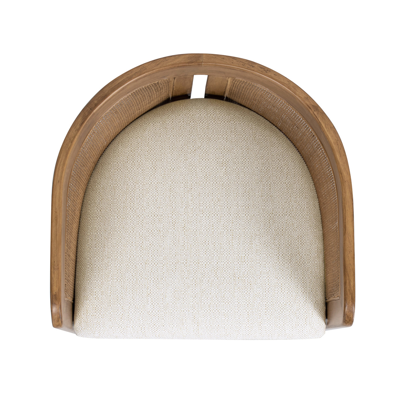 White Rattan Dining Chair - 20.5" Curved Design