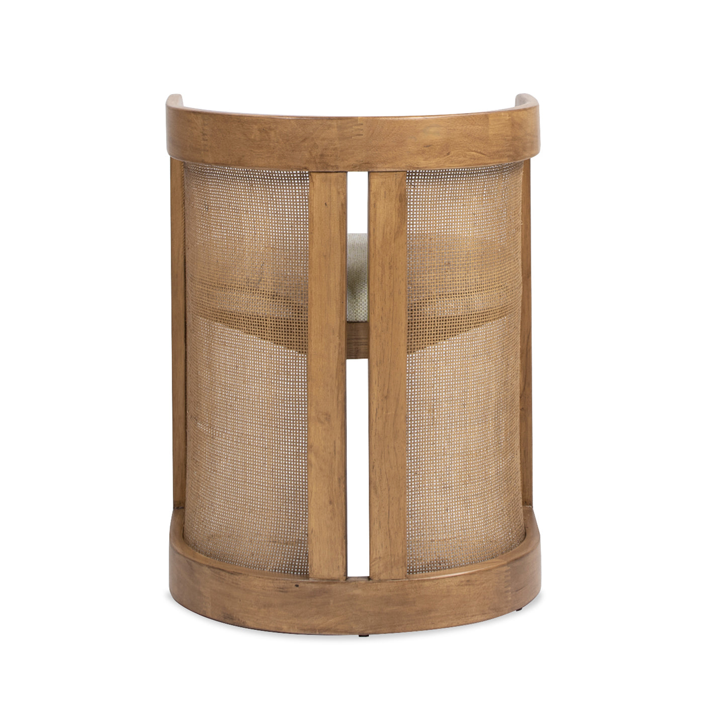 White Rattan Dining Chair - 20.5" Curved Design