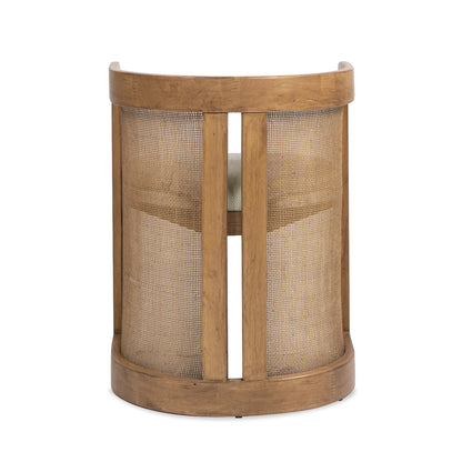 White Rattan Dining Chair - 20.5" Curved Design