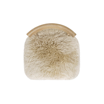 Natural Fur Bar Stool - Counter Height - 20" x 19" x 37"