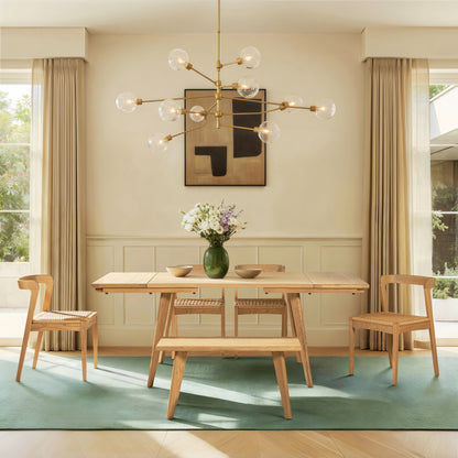 Capri Solid Oak Extendable Dining Table - 4-6 Seats Natural Brown