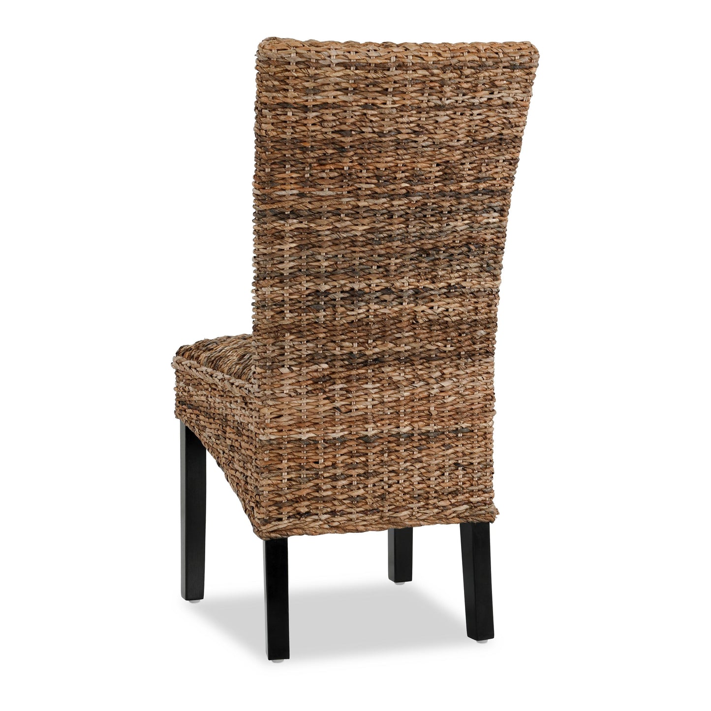 Rustic Wood Rattan Dining Chairs Set of 2 for Kitchen