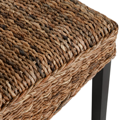 Rustic Wood Rattan Dining Chairs Set of 2 for Kitchen
