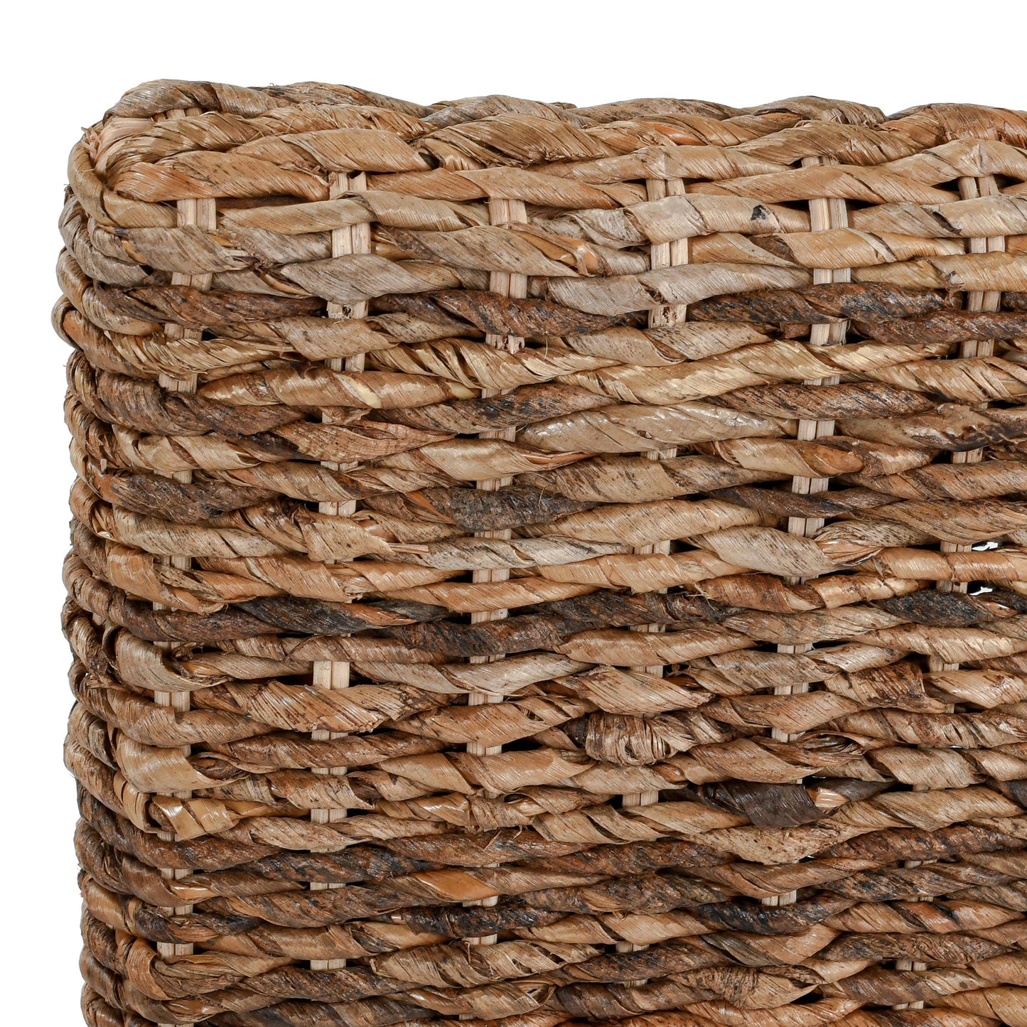 Rustic Wood Rattan Dining Chairs Set of 2 for Kitchen