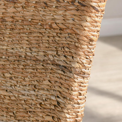 Rustic Wood Rattan Dining Chairs Set of 2 for Kitchen