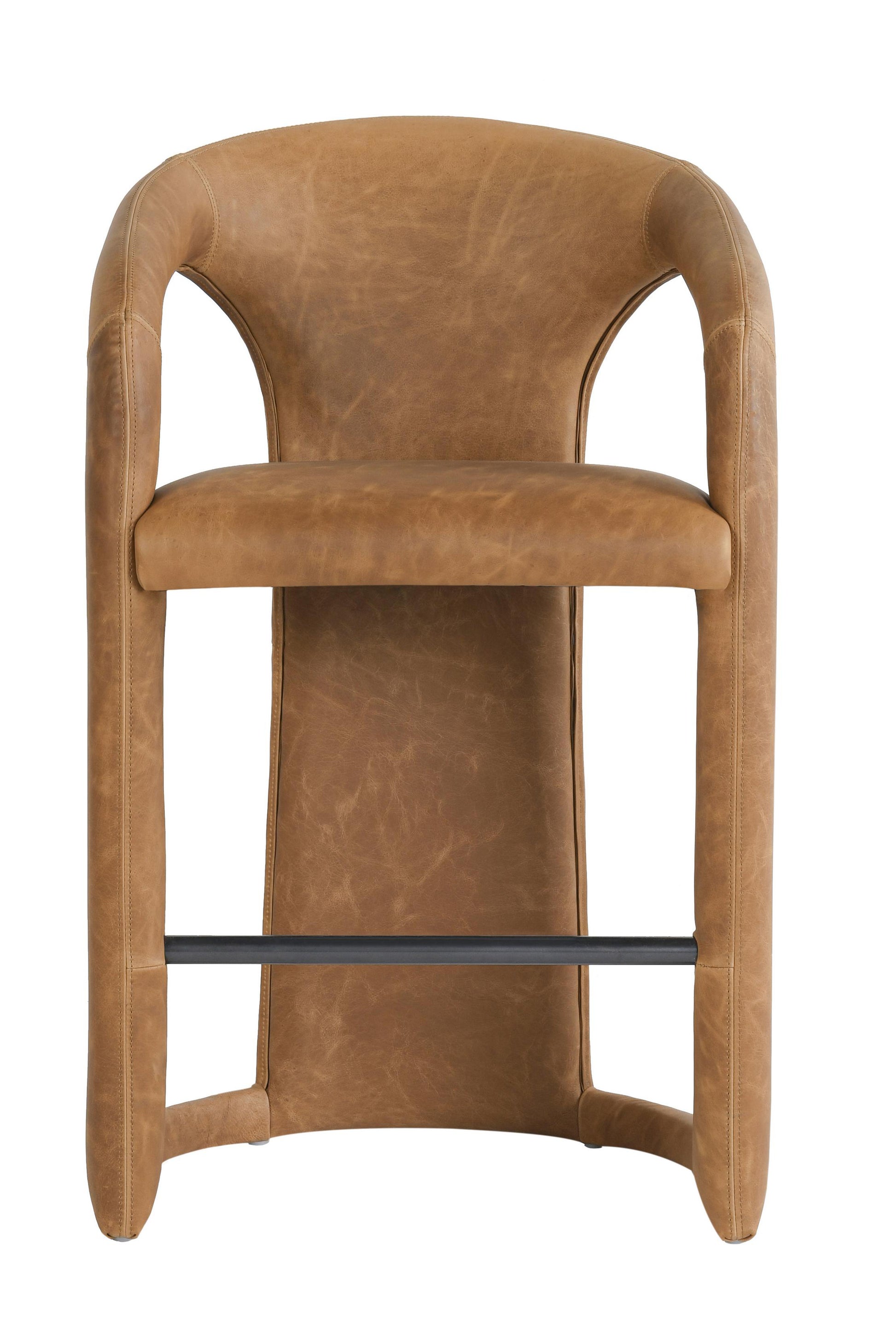 Brown Stainless Steel Counter Stool for Kitchen Storage Dining Room