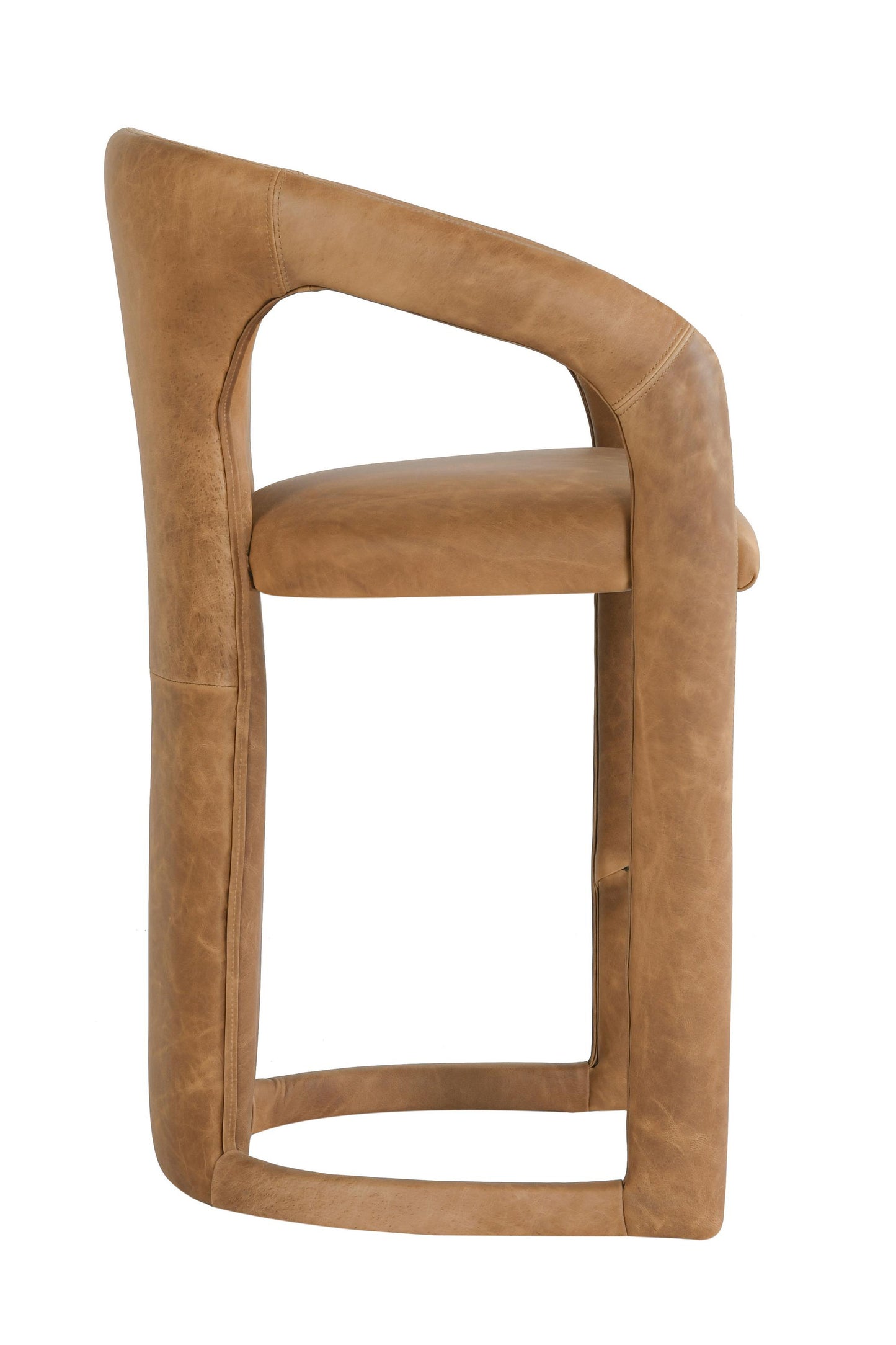 Brown Stainless Steel Counter Stool for Kitchen Storage Dining Room