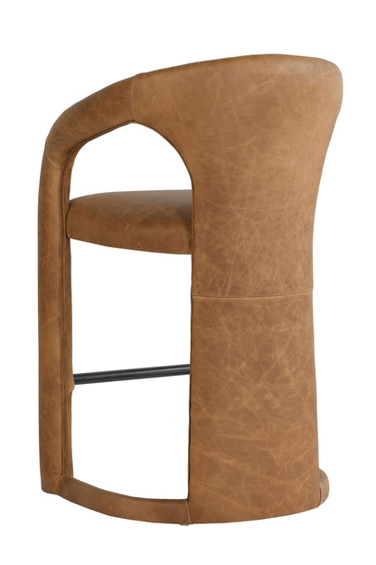 Brown Stainless Steel Counter Stool for Kitchen Storage Dining Room