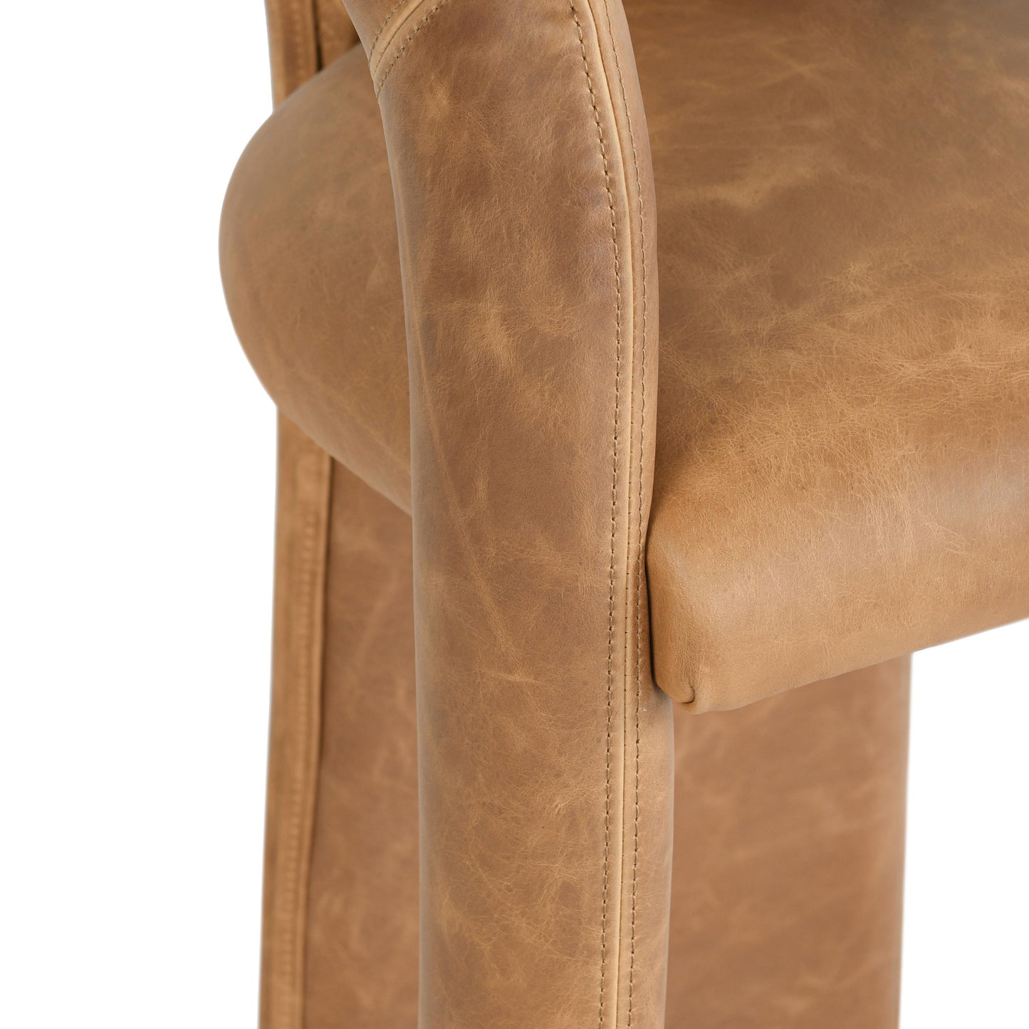 Brown Stainless Steel Counter Stool for Kitchen Storage Dining Room