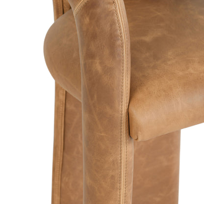 Brown Stainless Steel Counter Stool for Kitchen Storage Dining Room
