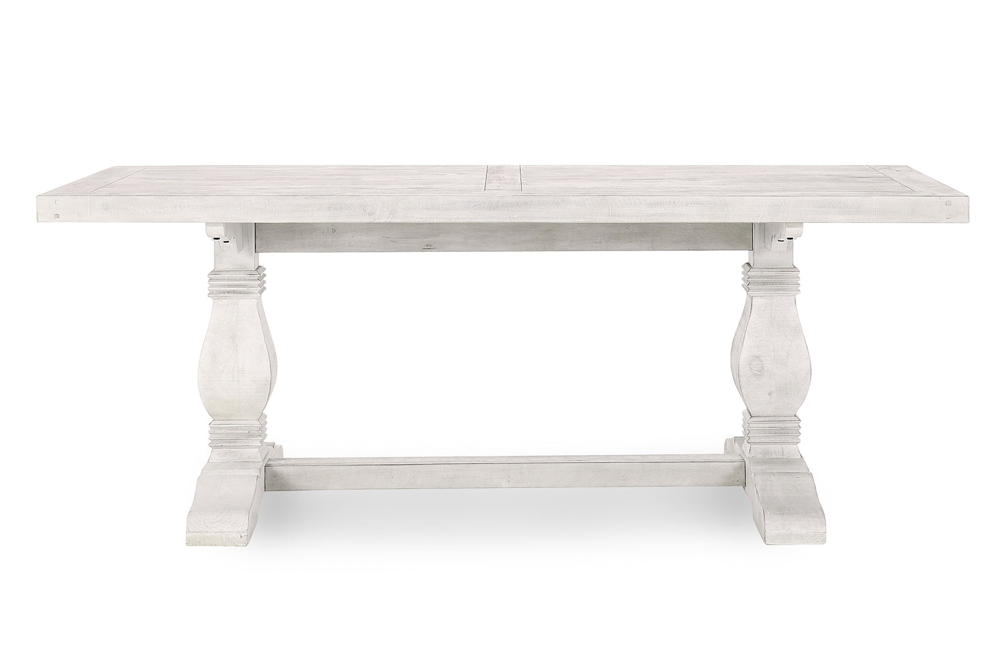 Caleb 78" Dining Table Distressed Ivory - Perfect for Farmhouse Meals