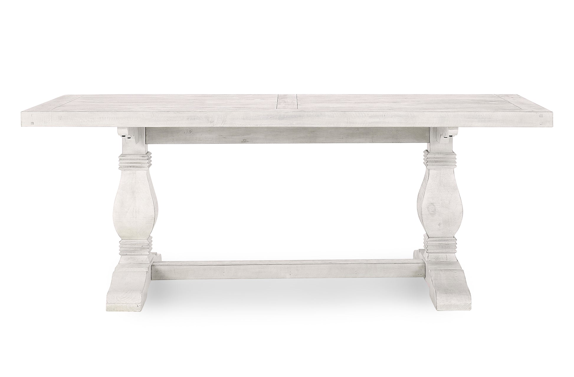 Caleb 78" Dining Table Distressed Ivory - Perfect for Farmhouse Meals