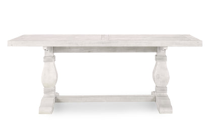 Caleb 78" Dining Table Distressed Ivory - Perfect for Farmhouse Meals