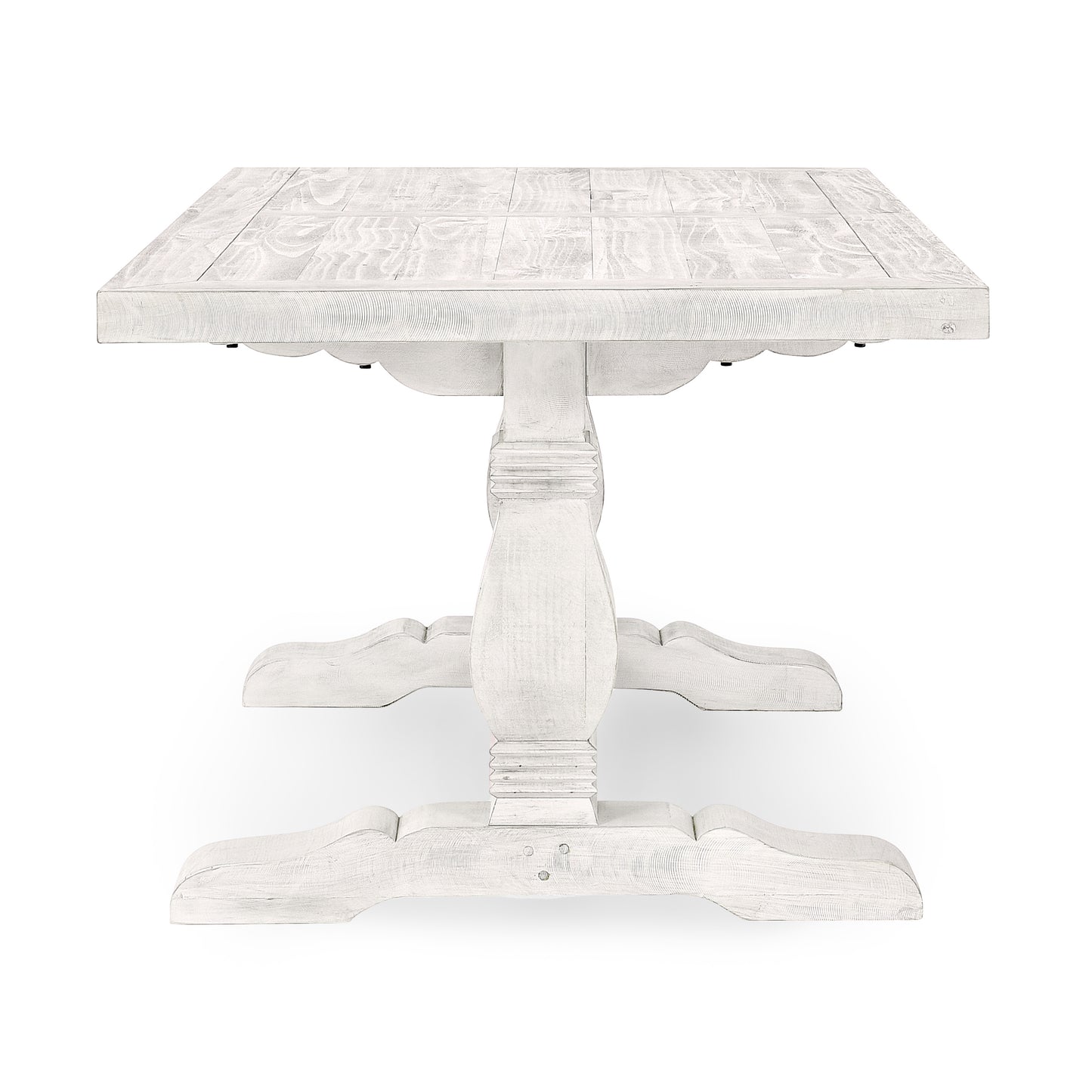 Caleb 78" Dining Table Distressed Ivory - Perfect for Farmhouse Meals
