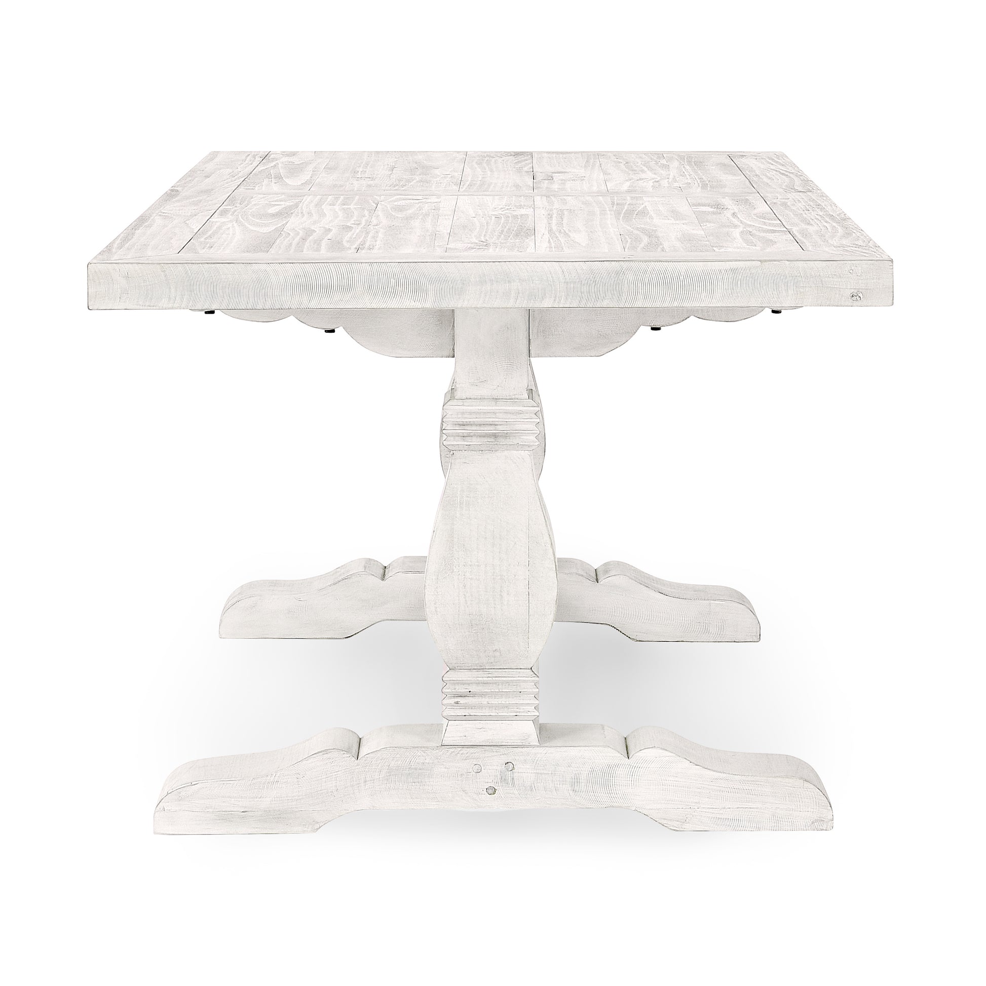 Caleb 78" Dining Table Distressed Ivory - Perfect for Farmhouse Meals