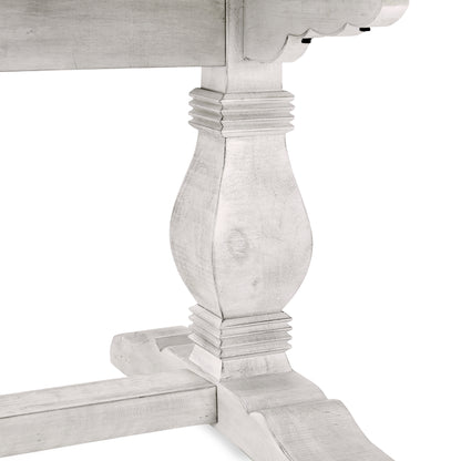 Caleb 78" Dining Table Distressed Ivory - Perfect for Farmhouse Meals