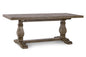 Caleb 78" Dining Table Distressed Brown