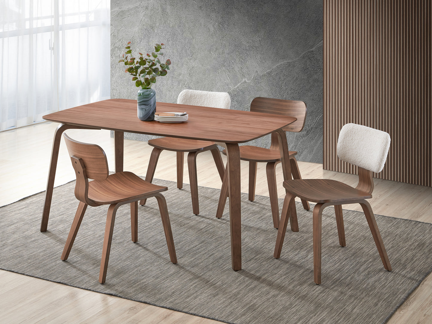 White Walnut Side Chair - Elegant Dining Seating