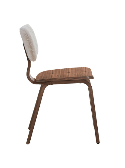 White Walnut Side Chair - Elegant Dining Seating