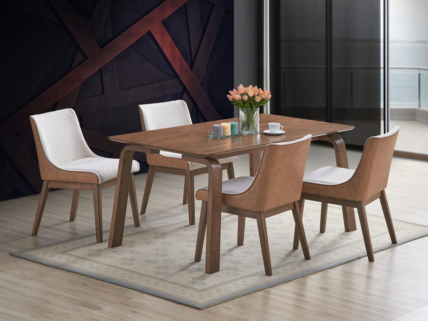 Walnut Finish Dining Table - 35" x 63" for Dining Room