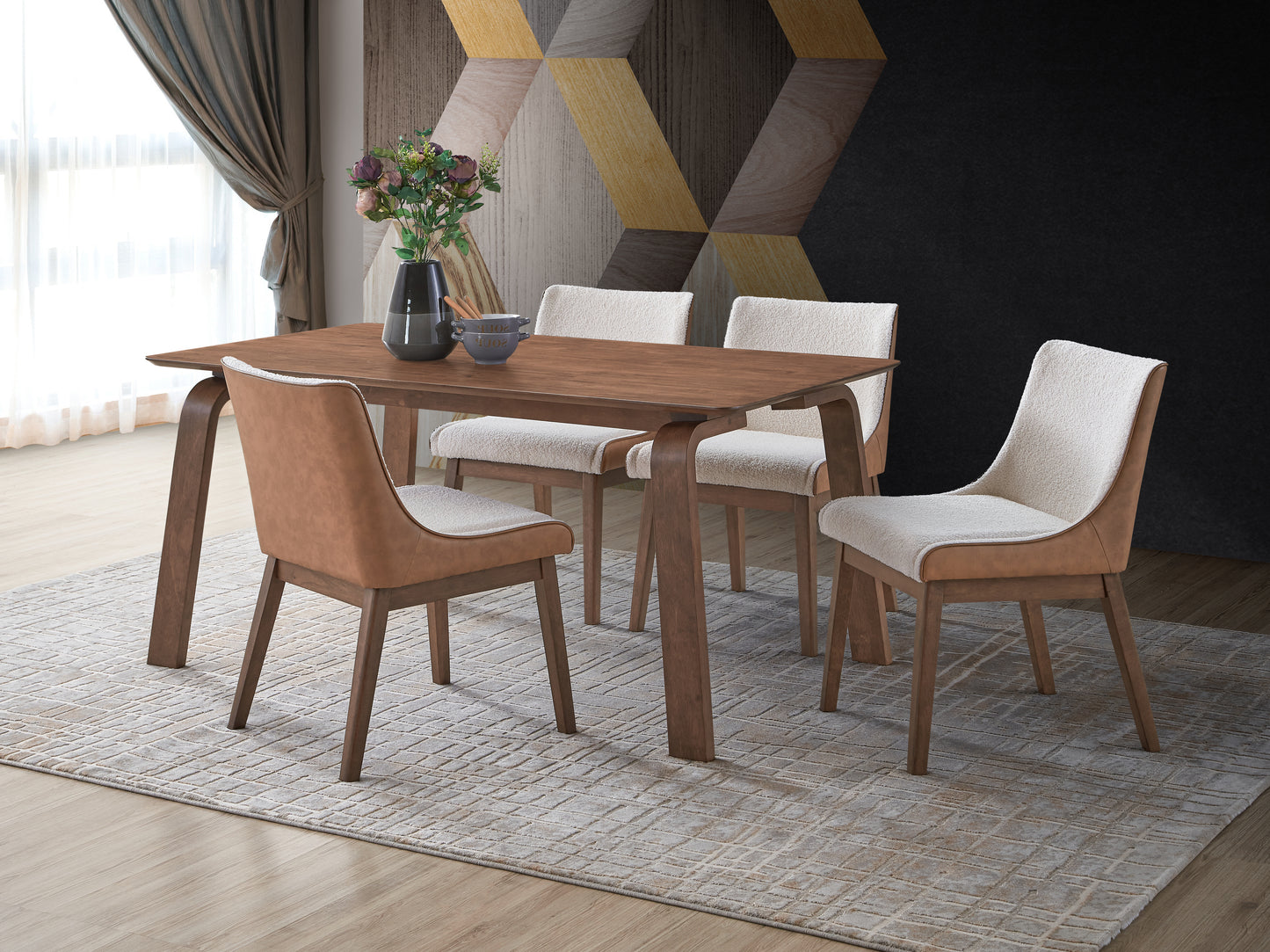 Walnut Finish Dining Table - 35" x 63" for Dining Room