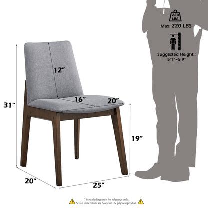 Light Gray Side Chair - Modern Dining Seat for Dining Room