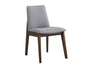 Kaela Light Gray Fabric & Walnut Finish Side Chair(Set of 2)