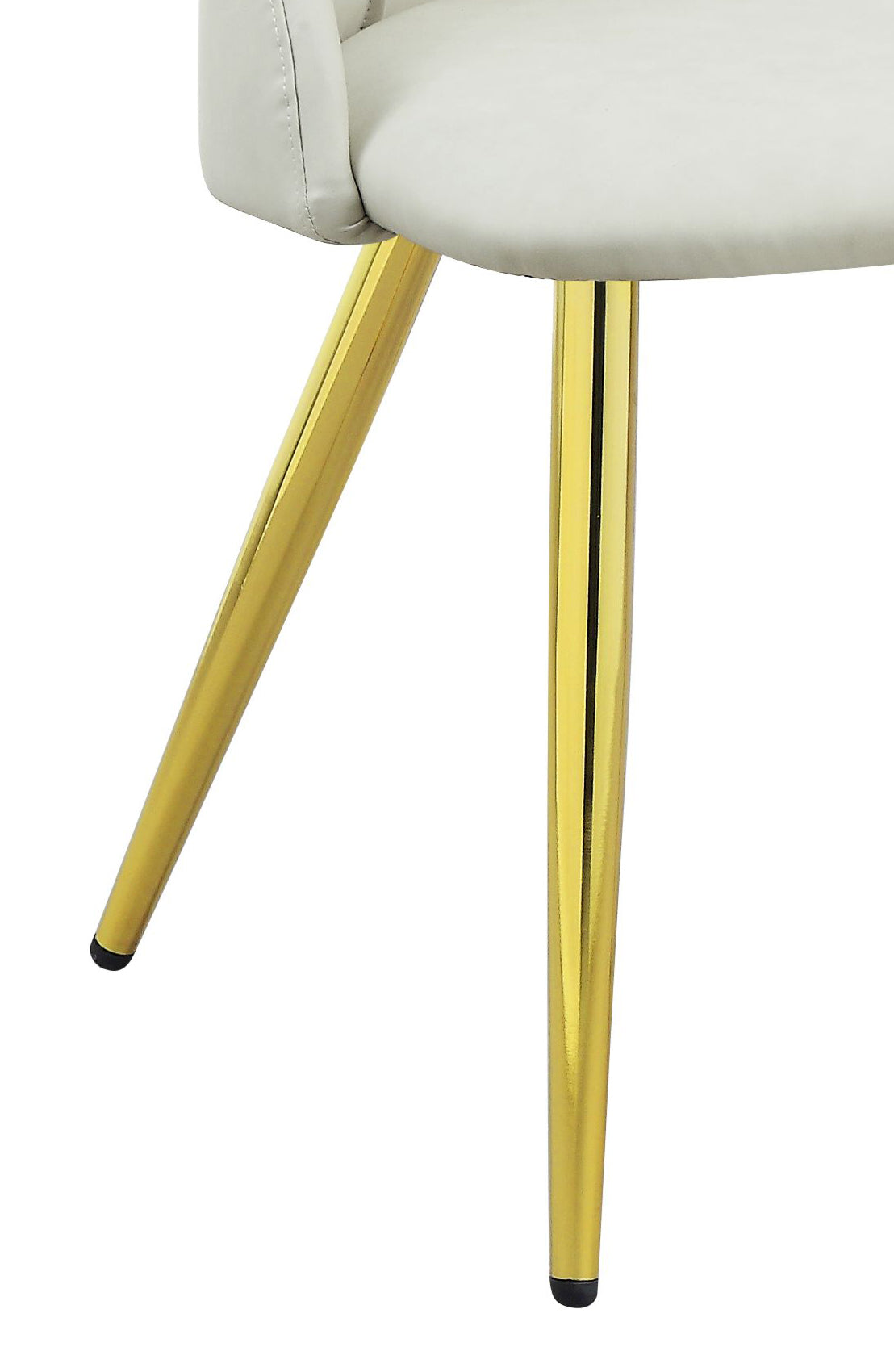White Synthetic Wood Dining Chairs Set with Chrome Legs
