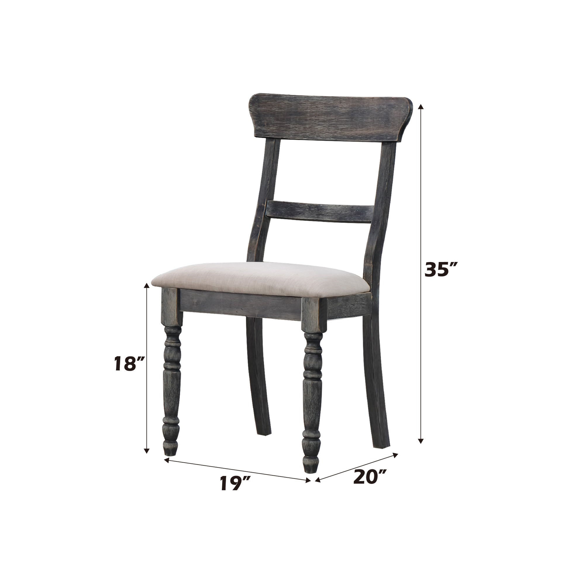 Leventis Light Brown Linen Side Chairs (Set of 2) - Dining Room Seating