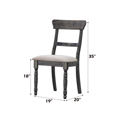 Leventis Light Brown Linen Side Chairs (Set of 2) - Dining Room Seating