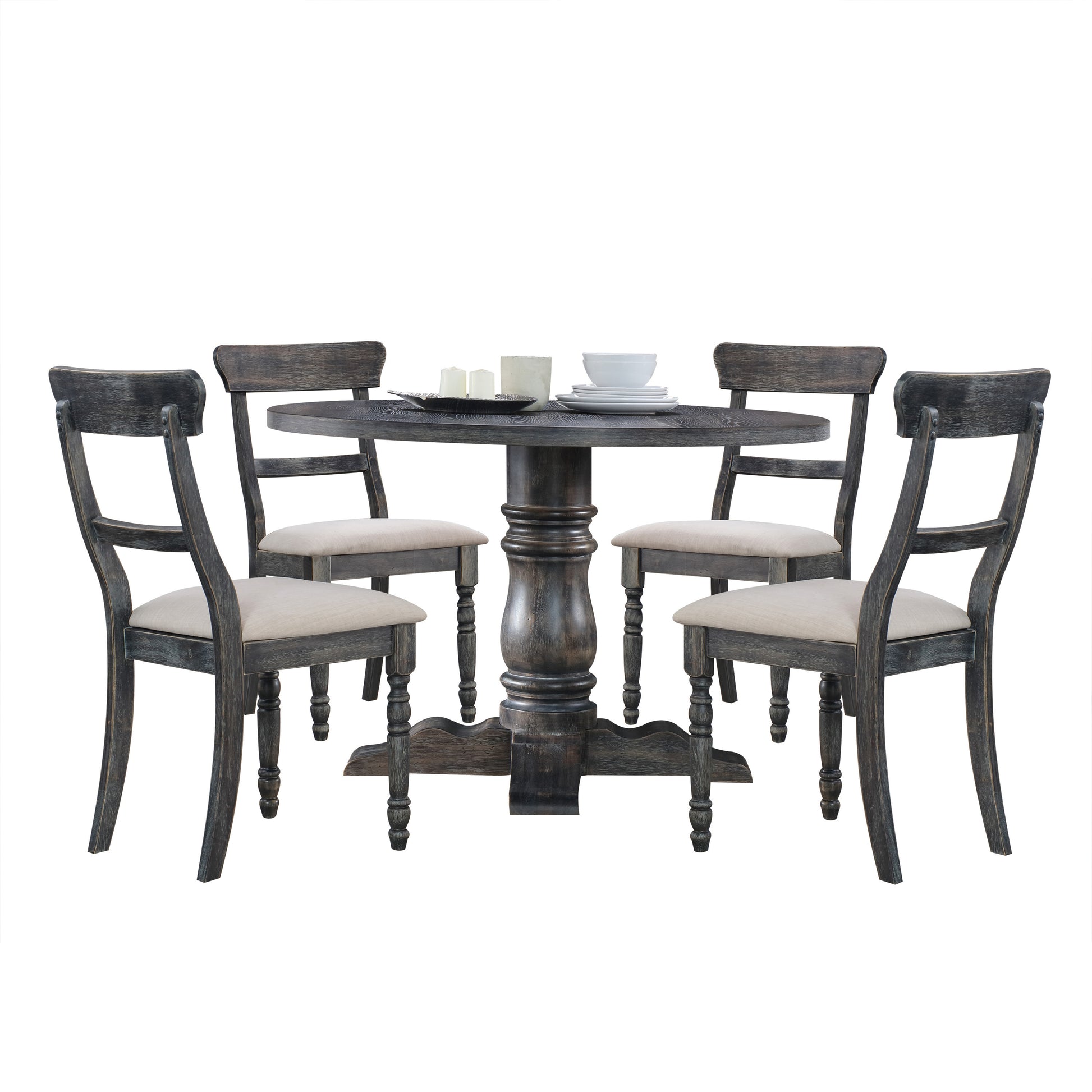 Leventis Light Brown Linen Side Chairs (Set of 2) - Dining Room Seating