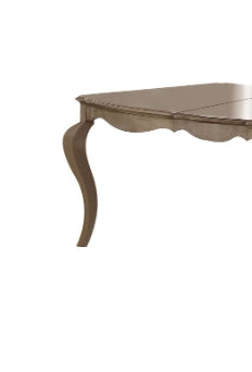 Taupe Wood Dining Table with Extension Leaf for Dining Room