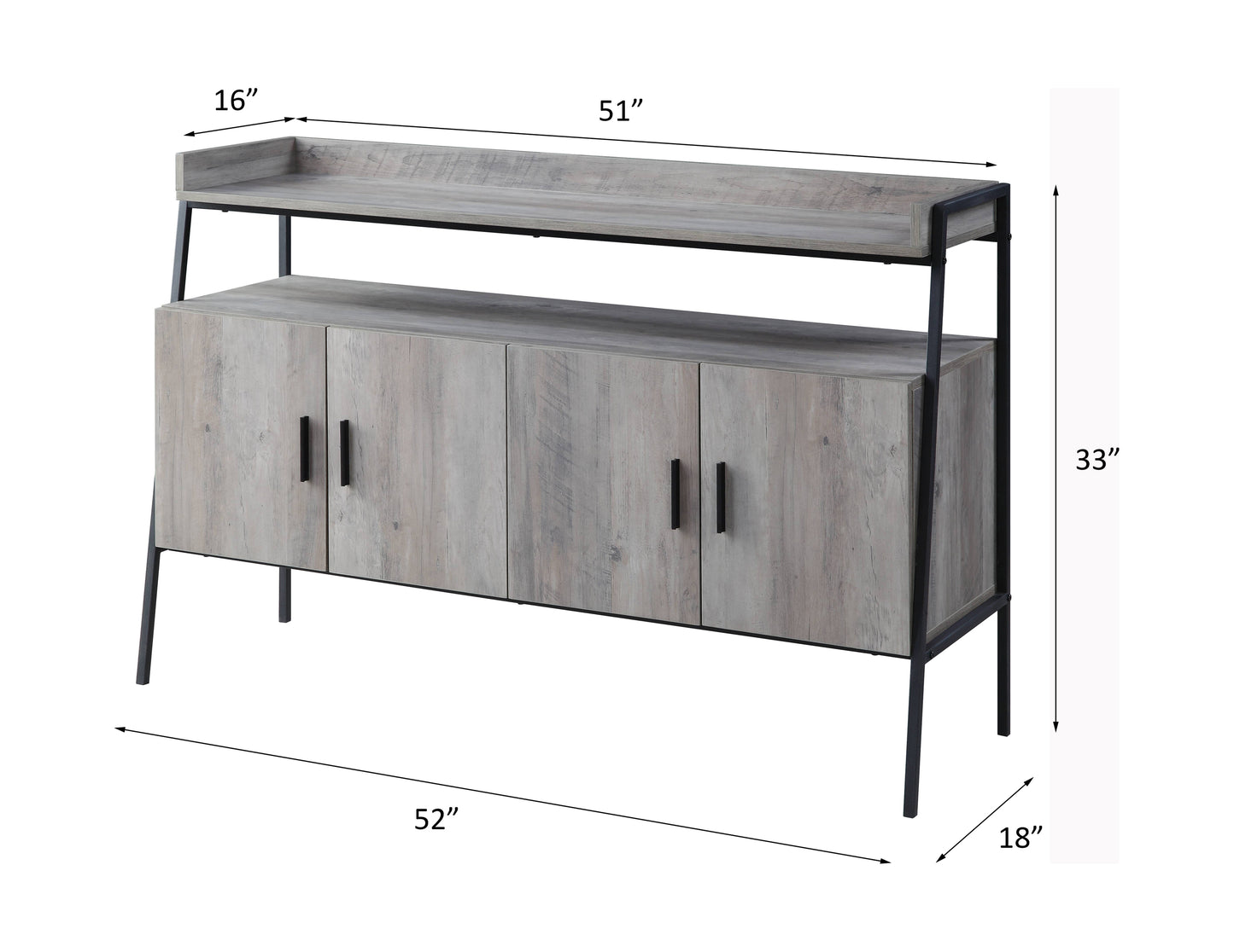 Gray Oak TV Stand - 40-50 Inch Display for Living Room