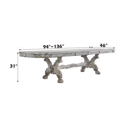 Dresden Dining Table Ivory - Elegant Vintage Style