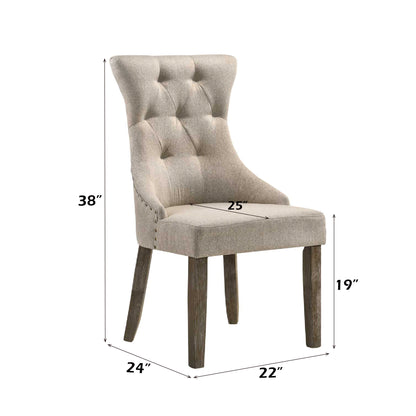 Gabrian Beige & Gray Fabric Side Chair (Set of 2) - Dining Room Seating