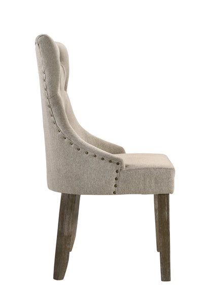 Gabrian Beige & Gray Fabric Side Chair (Set of 2) - Dining Room Seating