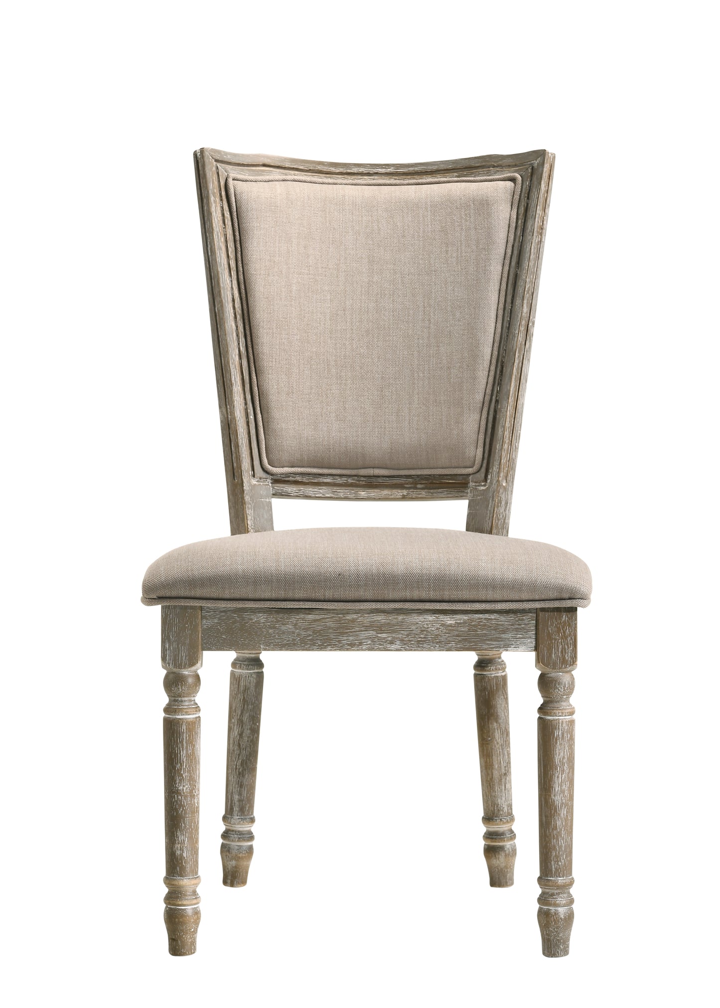 Beige Gray Dining Chairs - 2 Armless Side Chairs