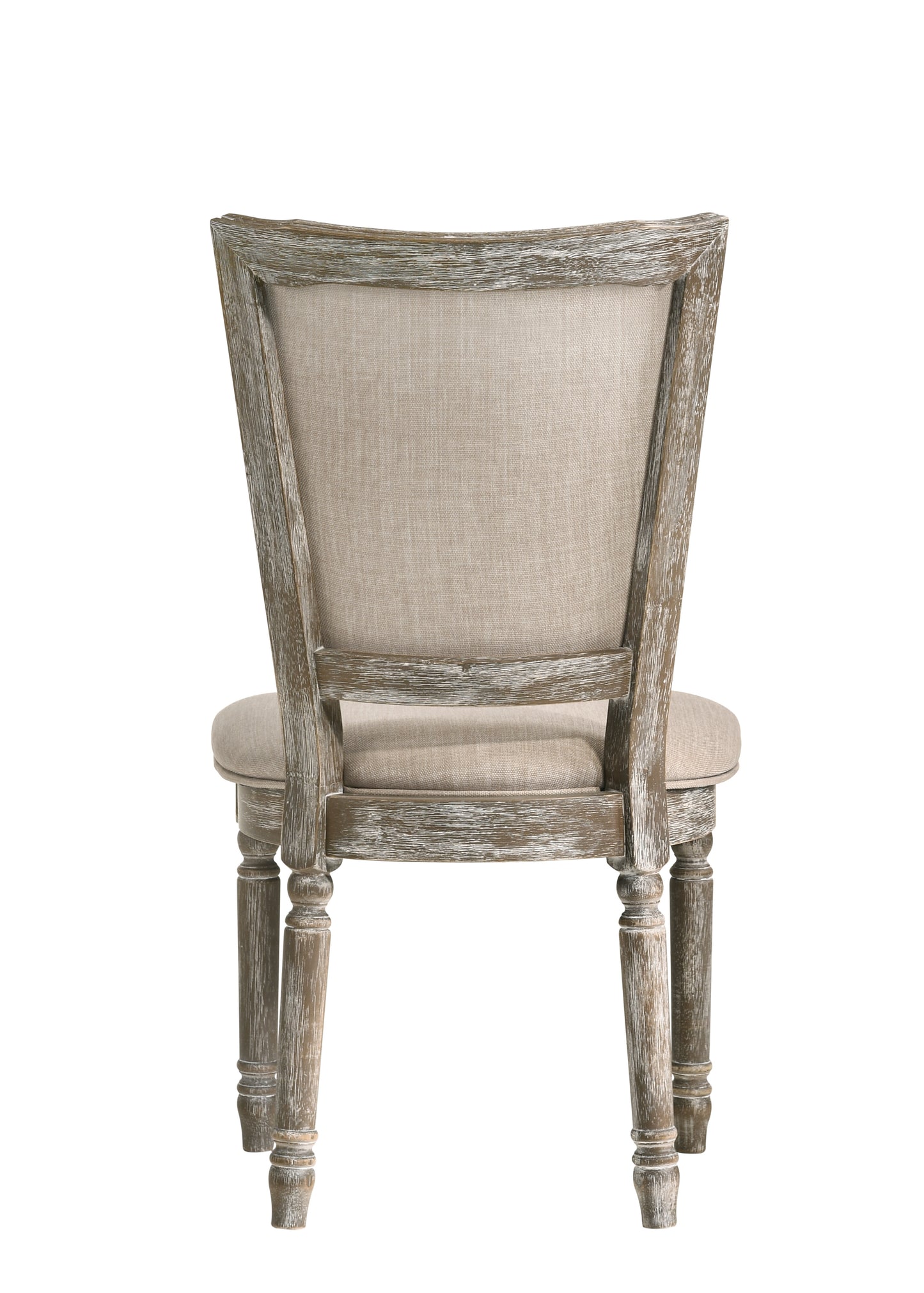 Beige Gray Dining Chairs - 2 Armless Side Chairs