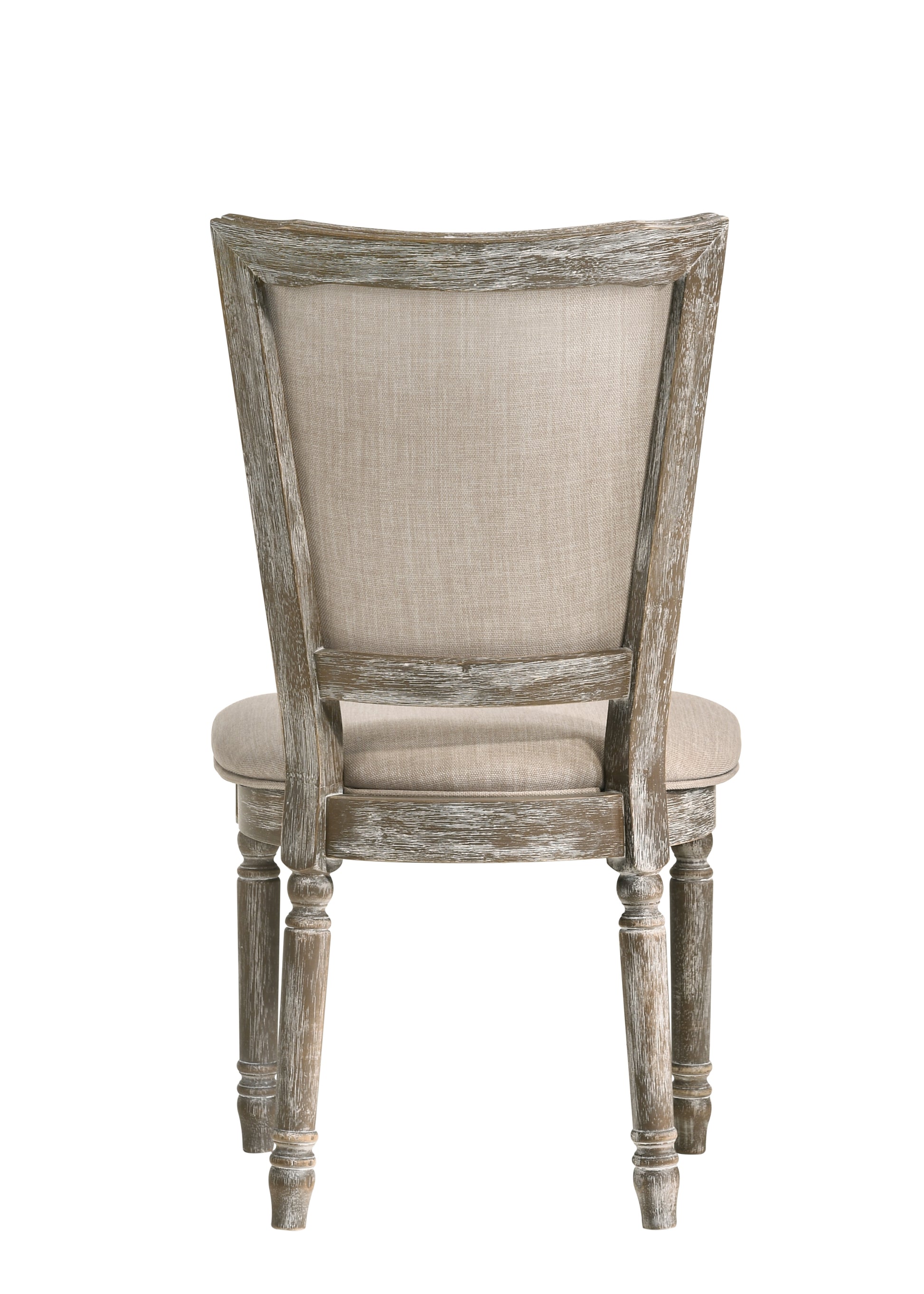 Beige Gray Dining Chairs - 2 Armless Side Chairs
