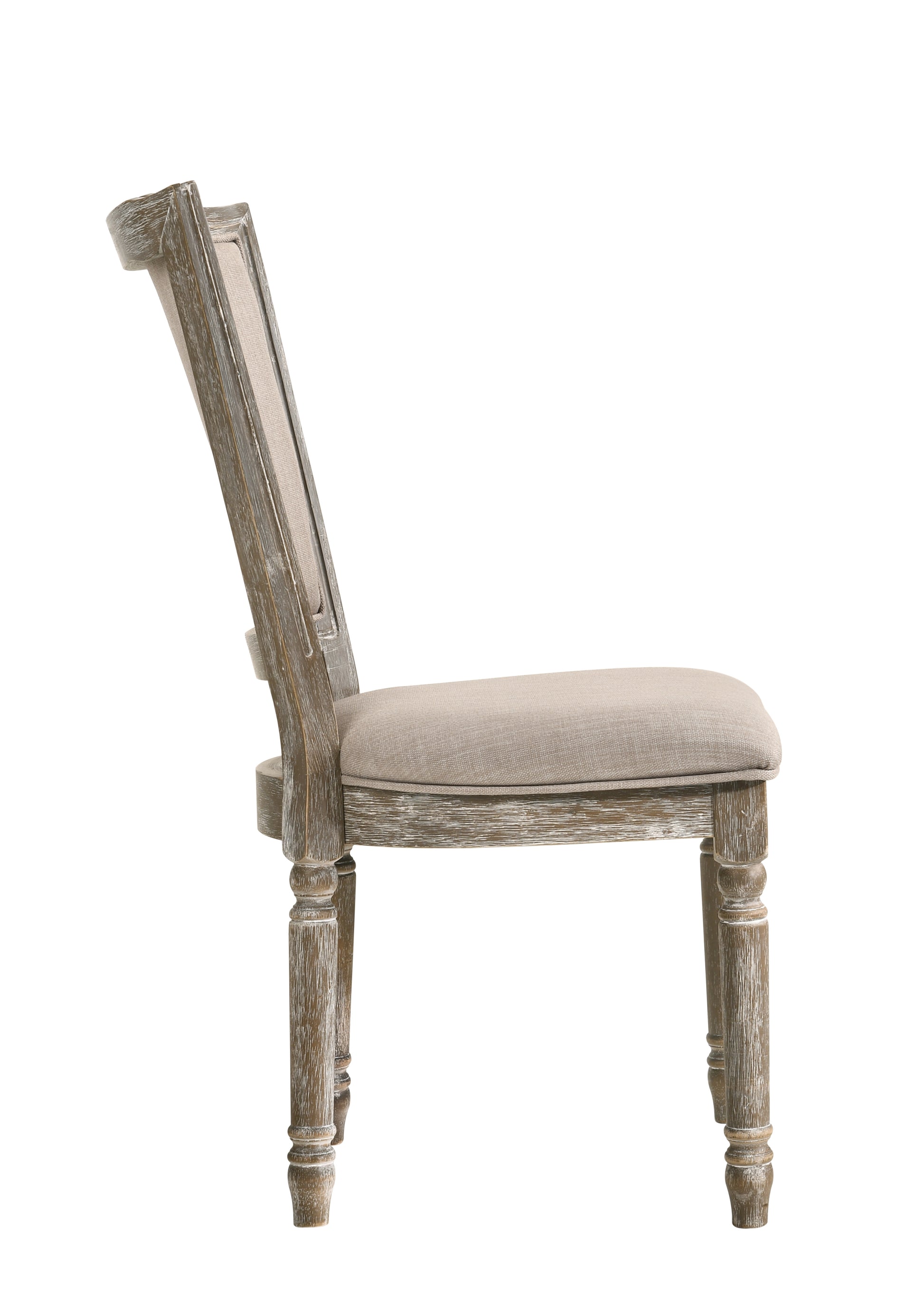Beige Gray Dining Chairs - 2 Armless Side Chairs