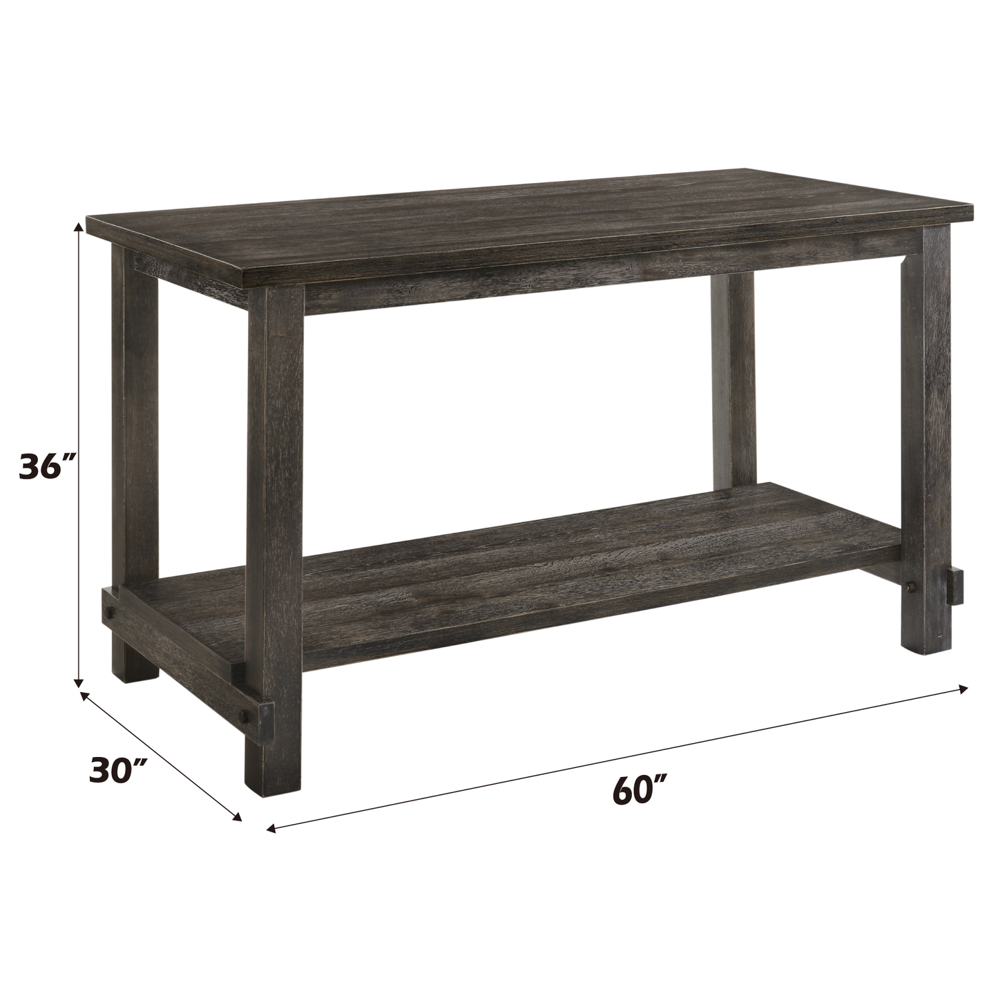 Gray Counter Height Dining Table with Storage Shelf