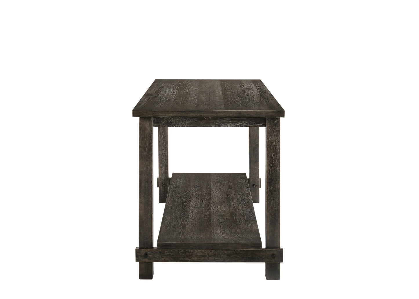 Gray Counter Height Dining Table with Storage Shelf