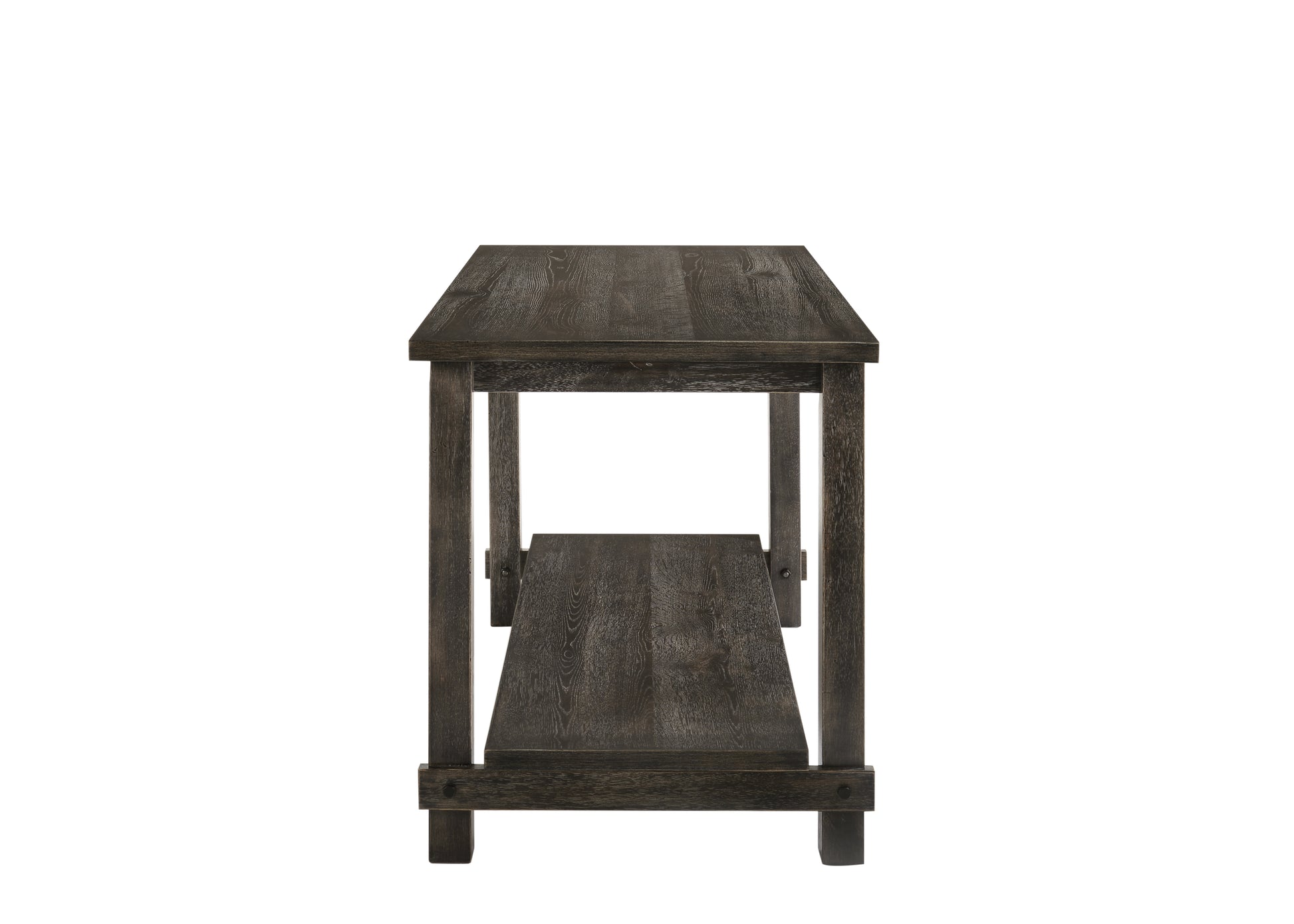 Gray Counter Height Dining Table with Storage Shelf