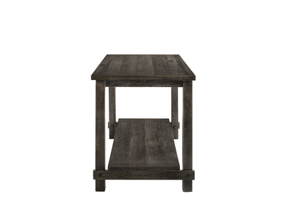 Gray Counter Height Dining Table with Storage Shelf