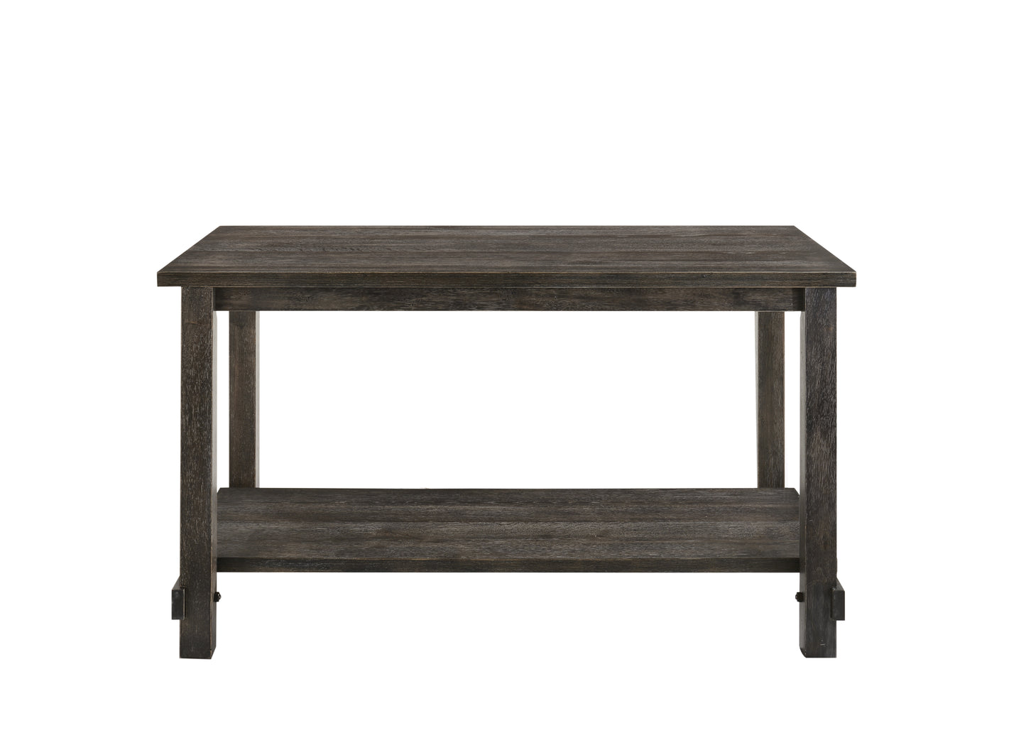 Gray Counter Height Dining Table with Storage Shelf