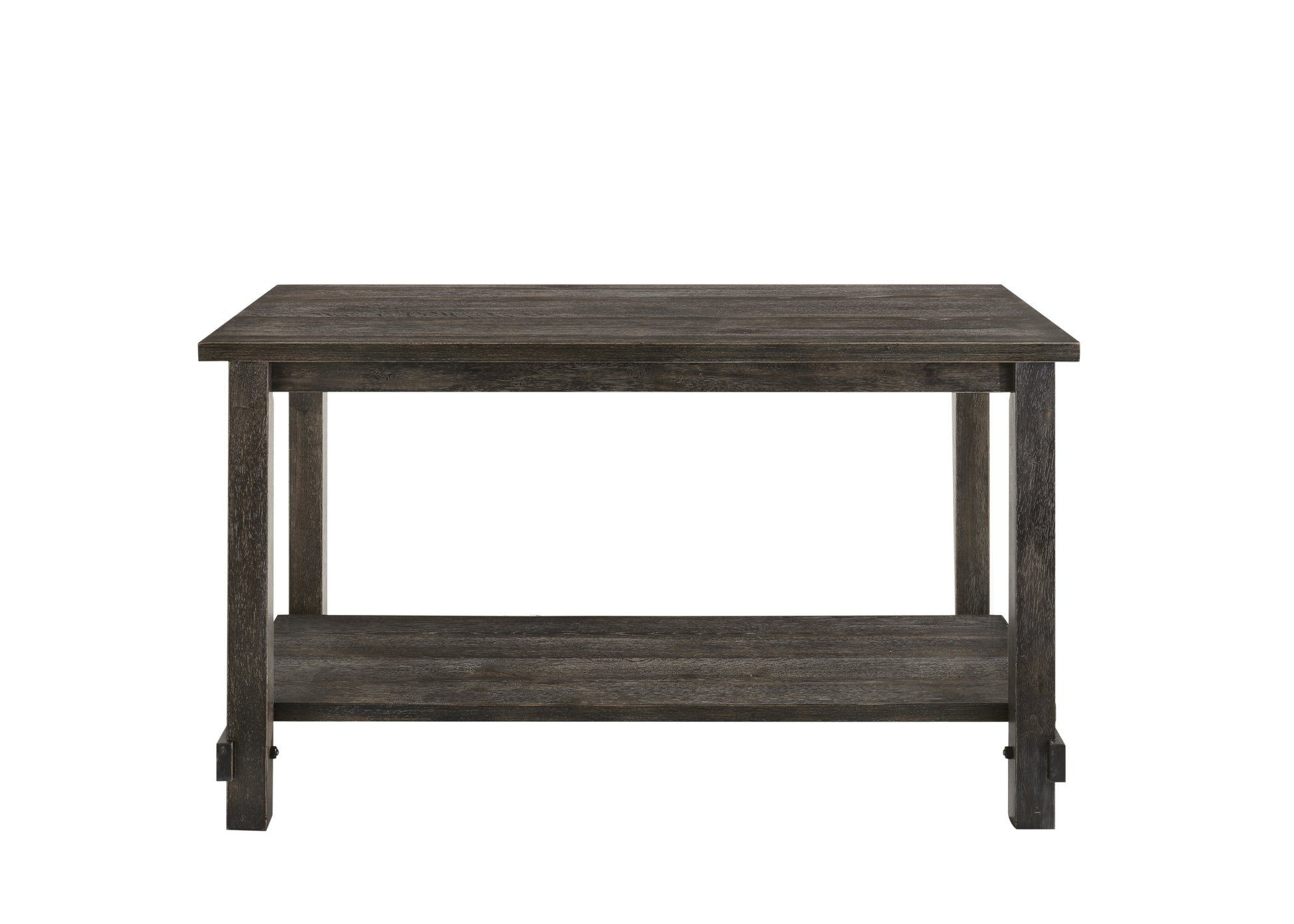 Gray Counter Height Dining Table with Storage Shelf