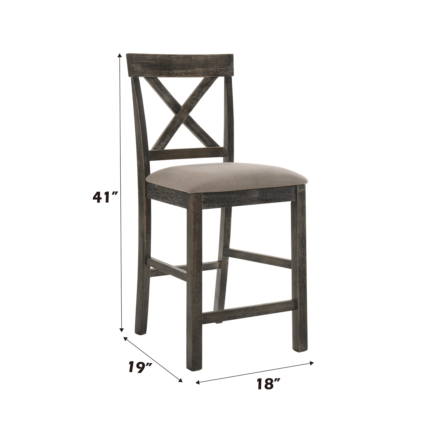 Tan Linen Counter Height Dining Chairs for Modern Kitchen