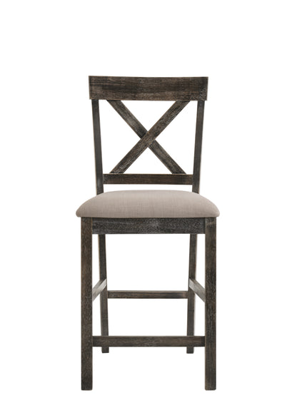 Tan Linen Counter Height Dining Chairs for Modern Kitchen
