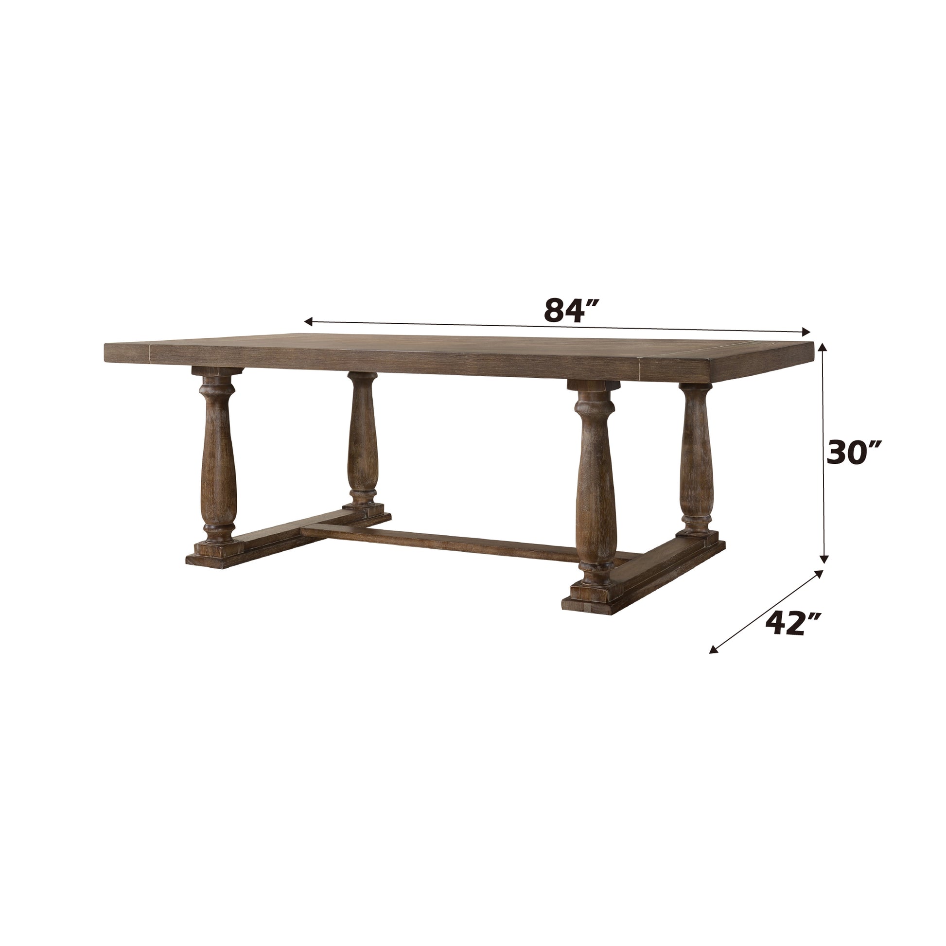 Oak Trestle Dining Table - 48" x 84"
