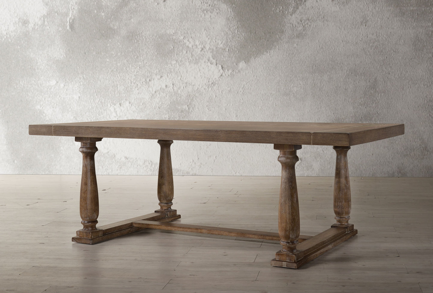 Bernard Weathered Oak Finish Dining Table